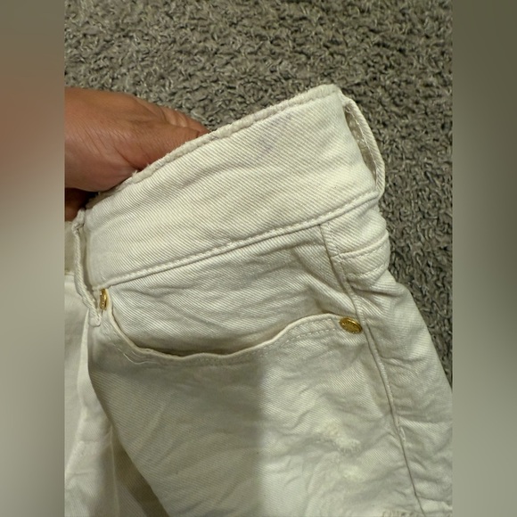Zadig& Voltaire Boy Blanc Denim Mini Shorts Off-White Raw Hem , size 38/M - Picture 2 of 9